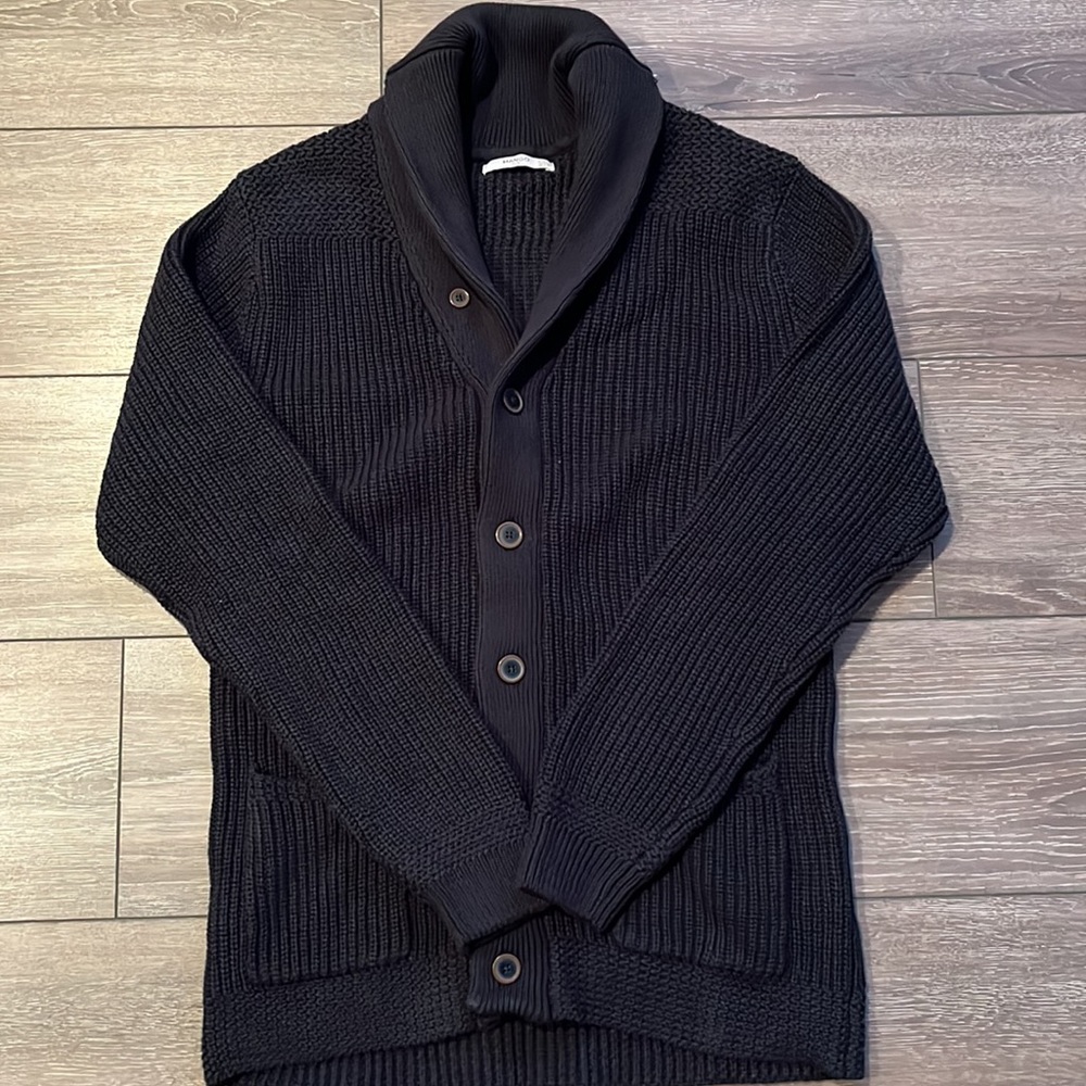 Mango Navy Knit Cardigan Sweater